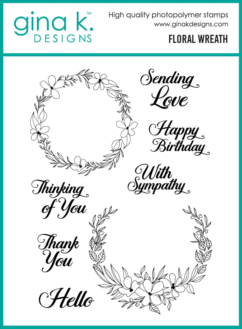 Gina K Designs Bundle - Floral Wreath Stamp & Die