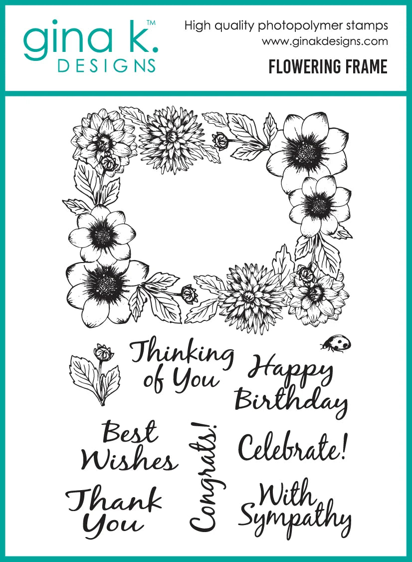 Gina K Designs Bundle - Flowering Frame Stamp & Die