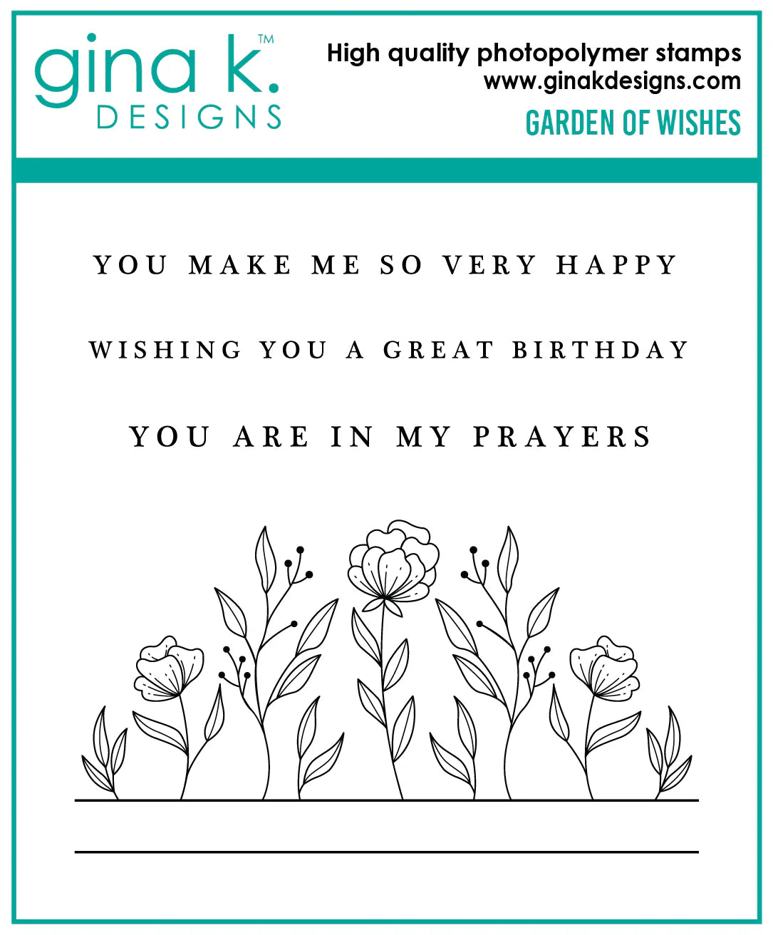 Gina K Designs STAMPS- Garden of Wishes