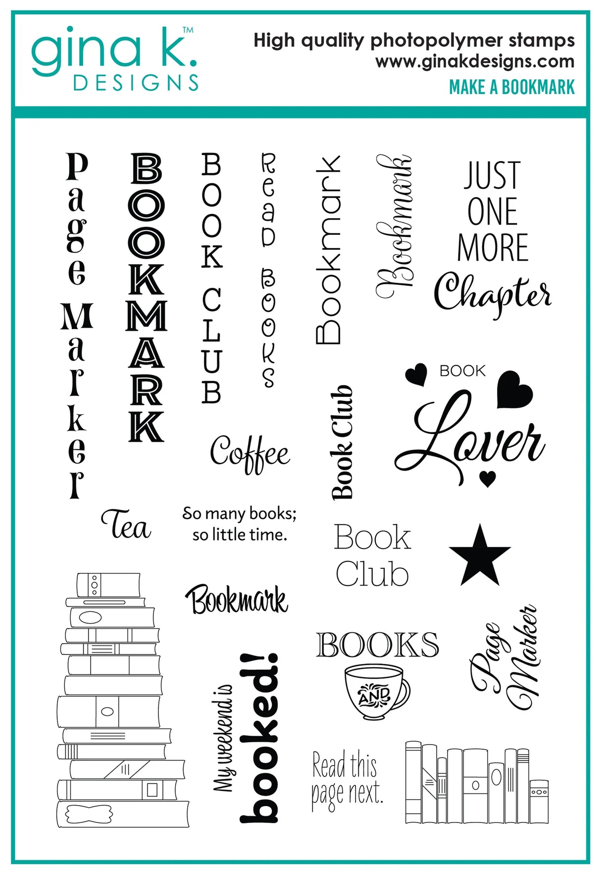 Gina K Designs STAMPS- Make a Bookmark