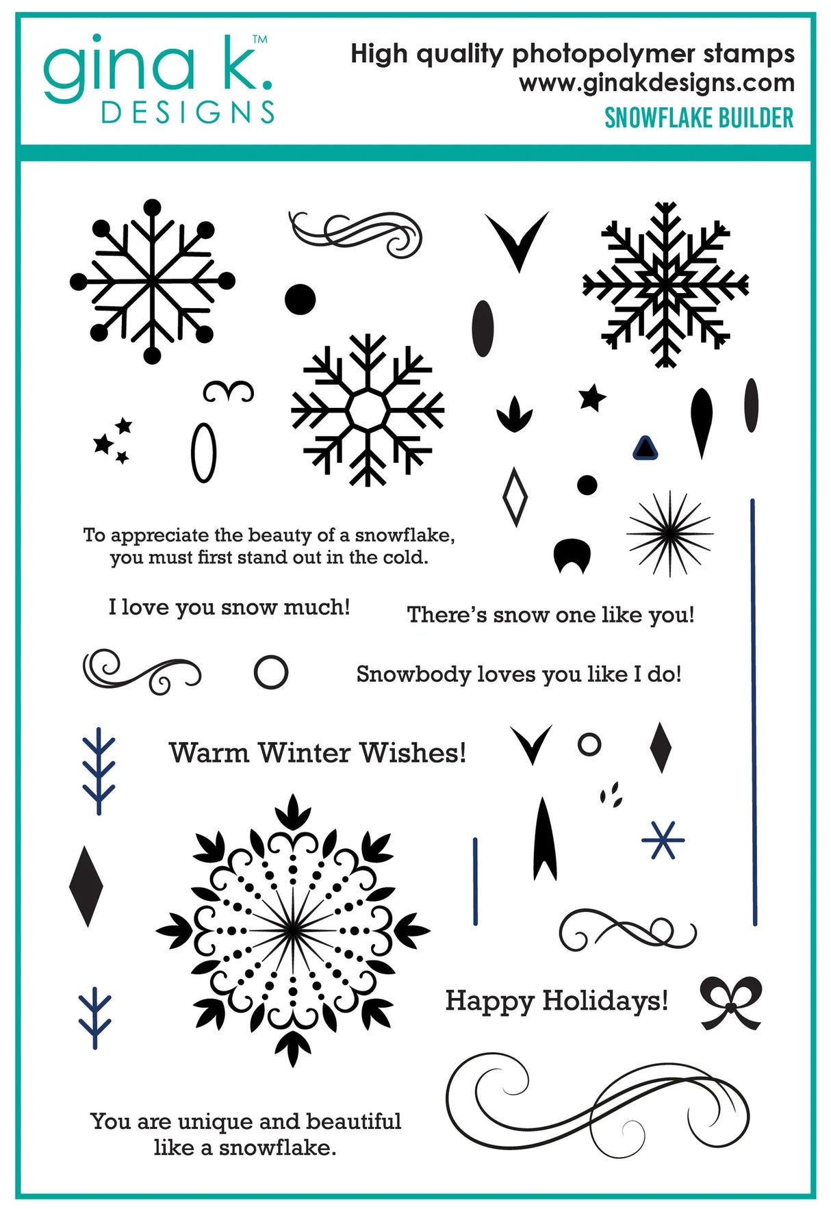 Gina K Designs STAMPS- Snowflake Builder