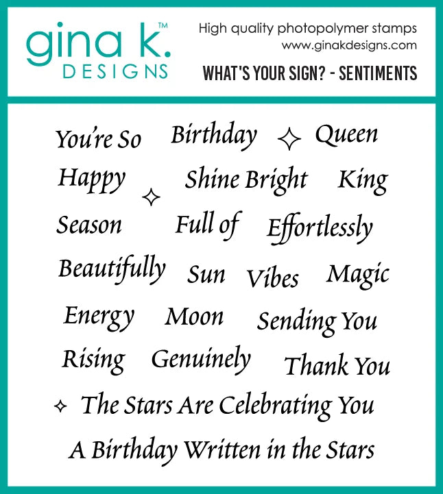 Gina K Designs Bundle – What's Your Sign? – Sentiments
