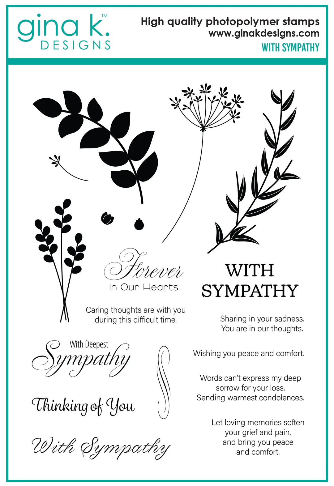 Gina K Designs STAMPS- With Sympathy