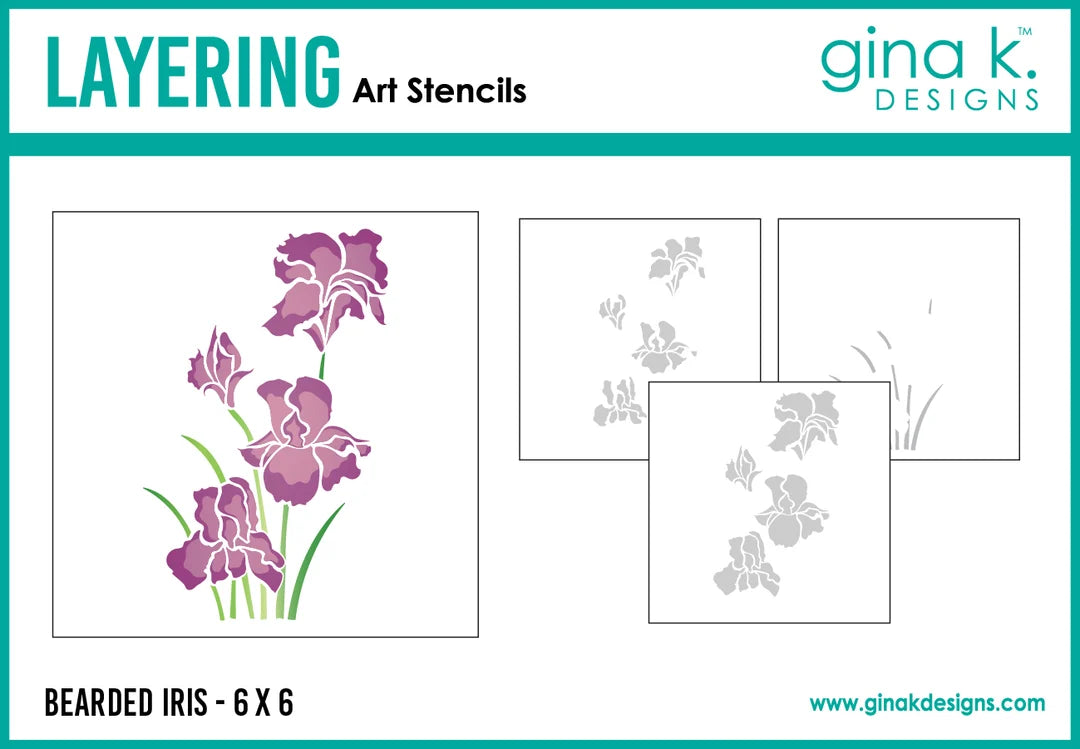 Gina K Designs Stencil – Bearded Iris