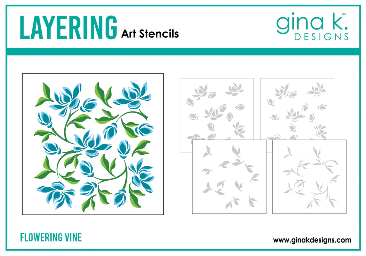 Gina K Designs STENCILS- Flowering Vine