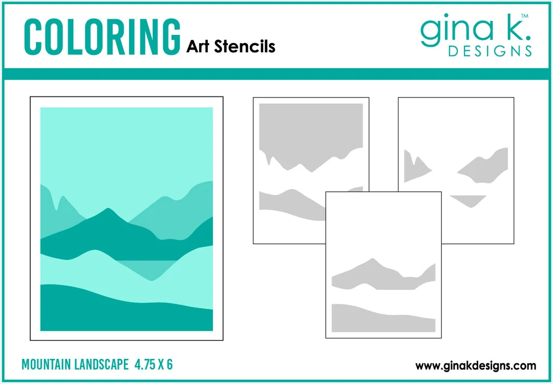 Gina K Designs Stencil – Mountain Landscape
