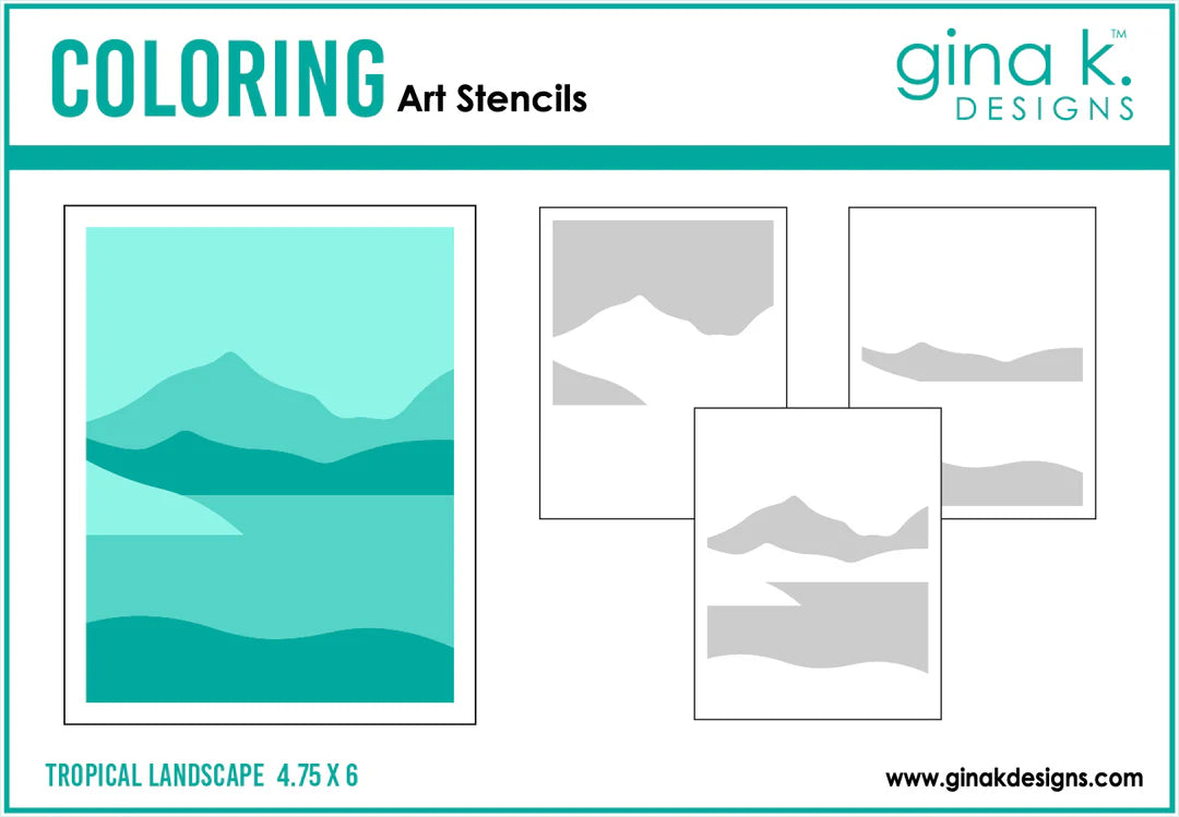 Gina K Designs STENCIL- Tropical Landscape