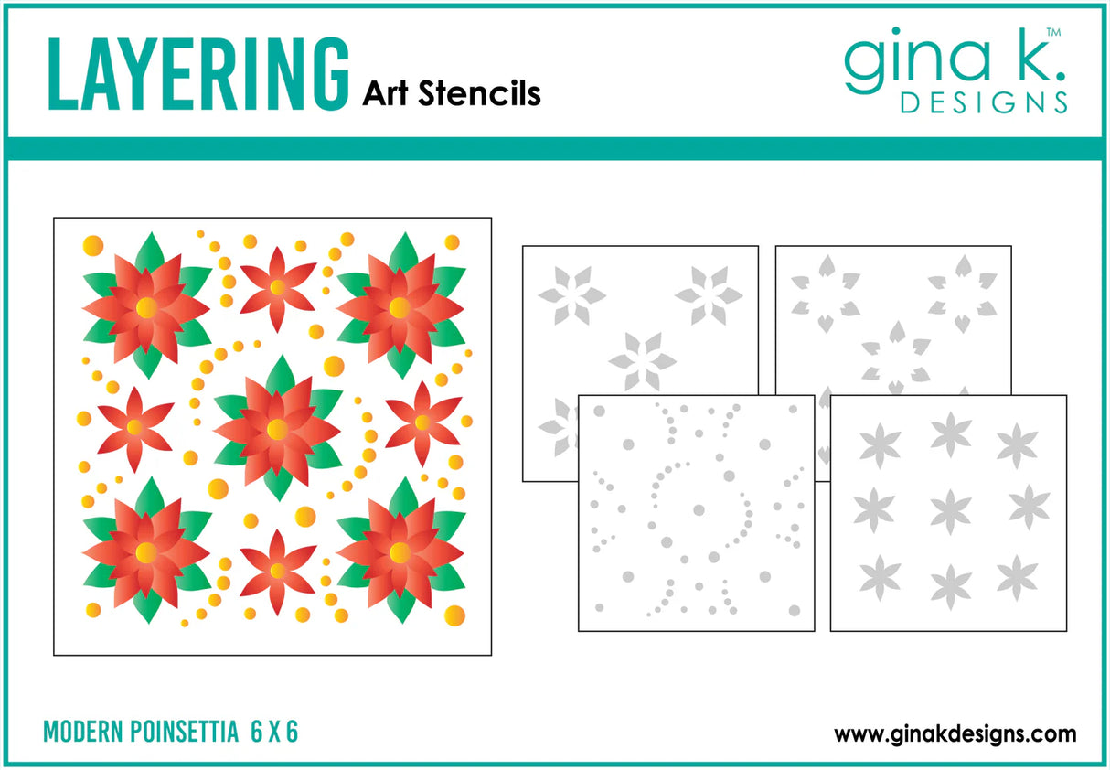 Gina K Designs STENCILS- Modern Poinsettia