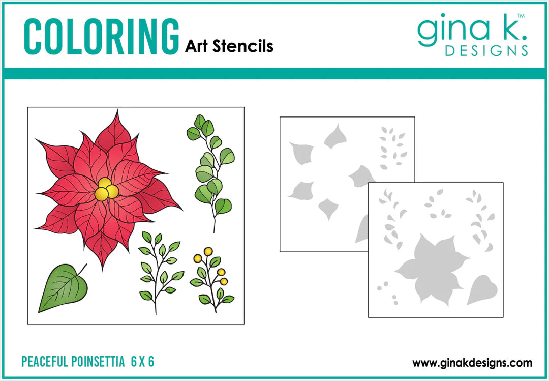 Gina K Designs STENCILS- Peaceful Poinsettia