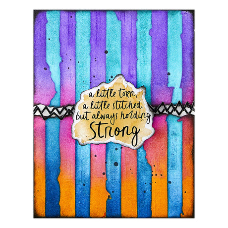 Spellbinders Tattered Stripes Stencils from the Beautifully Imperfect Collection