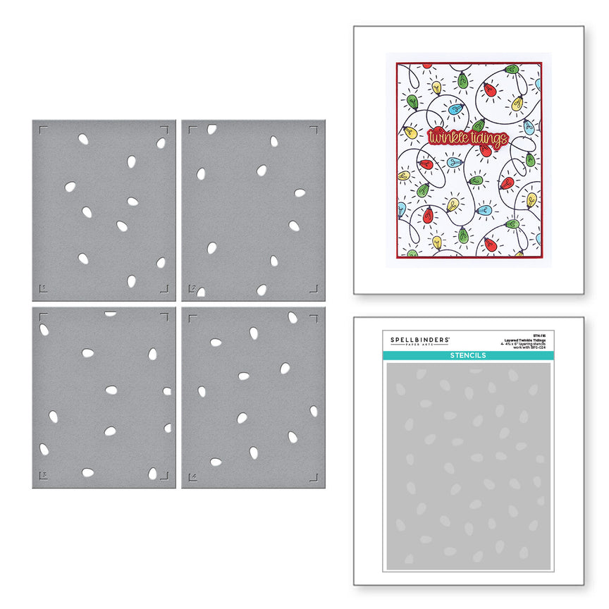 Spellbinders Exclusive Twinkle Tidings Press Plate & Die Set and Stencil Bundle - BetterPress Society October 2025