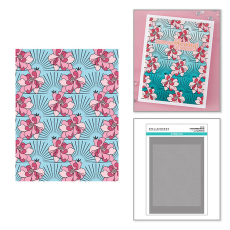 Spellbinders - Radiant Blooms Press Plate & Die Set & Stencil - BetterPress Society February 2026