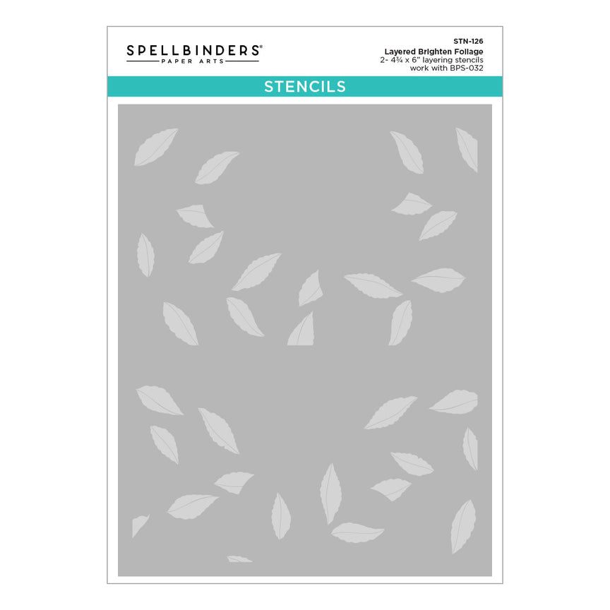 Spellbinders Brighten Foliage Press Plates + Free Gift Stencil - BetterPress Society May 2026