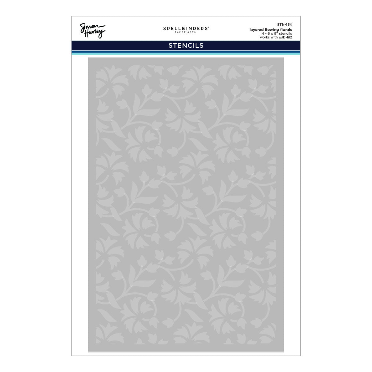 Spellbinders Flowing Florals Layered Stencils by Simon Hurley