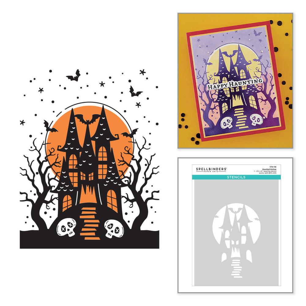 Spellbinders Haunted Hollow Press Plate & Die Set & Stencil - BetterPress Society August 2026