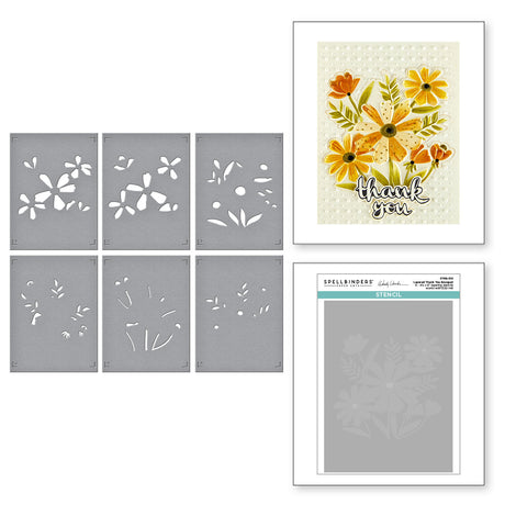 Spellbinders Thank You Bouquet 3D Folder and Stencil Bundle from the Tabbed Classics Collection by Wendy Vecchi