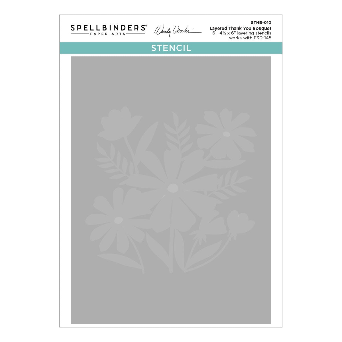 Spellbinders Thank You Bouquet 3D Folder and Stencil Bundle from the Tabbed Classics Collection by Wendy Vecchi