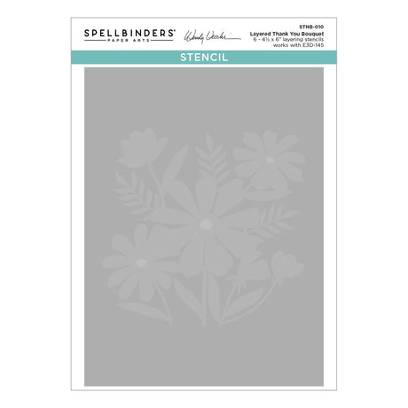 Spellbinders Thank You Bouquet 3D Folder and Stencil Bundle from the Tabbed Classics Collection by Wendy Vecchi