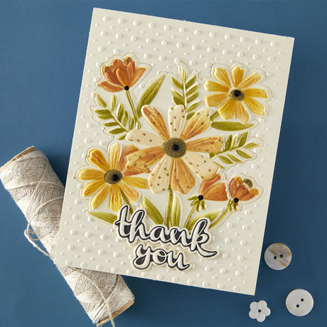 Spellbinders Thank You Bouquet 3D Folder and Stencil Bundle from the Tabbed Classics Collection by Wendy Vecchi