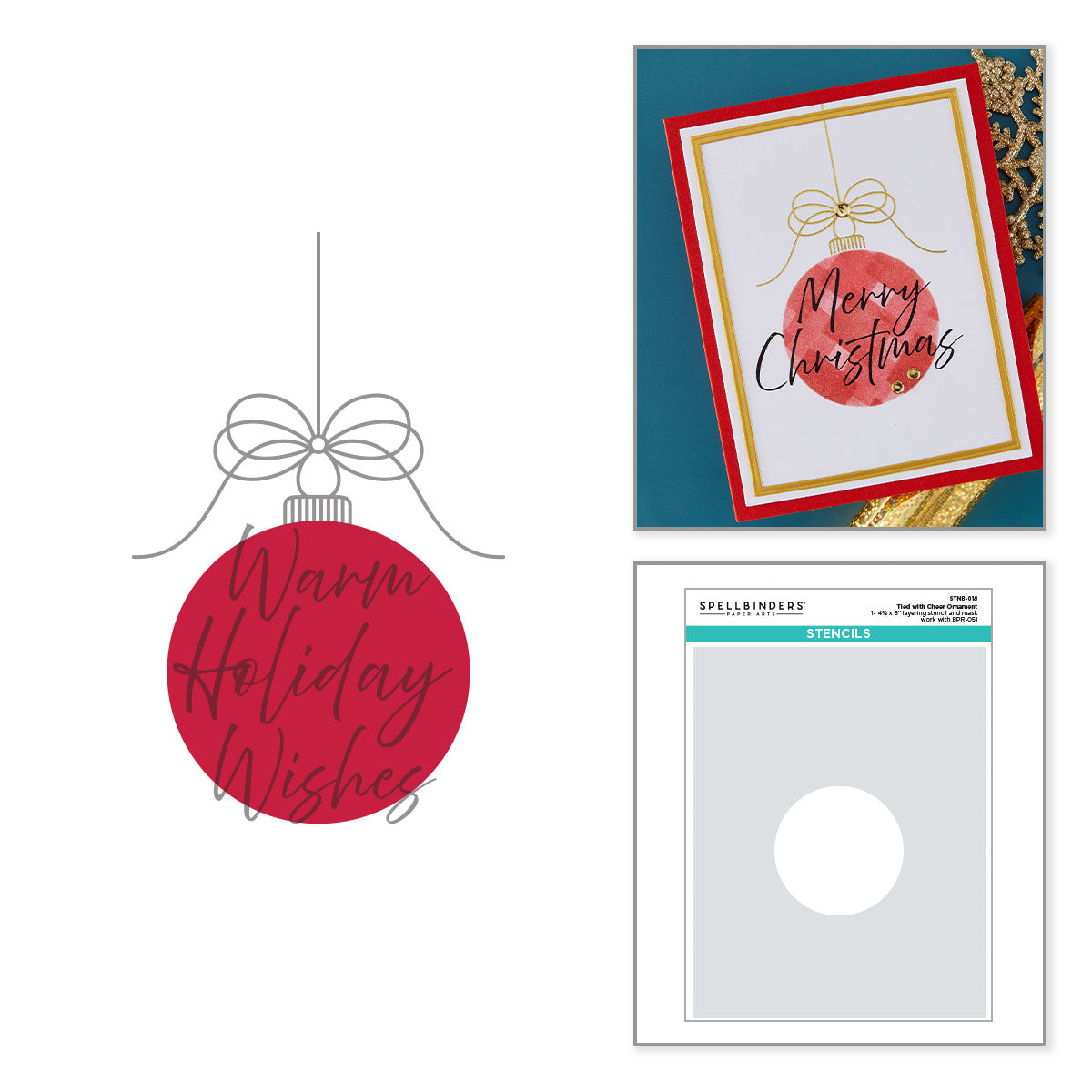Spellbinders Tied with Cheer Press + Foil Plate & Stencil Bundle