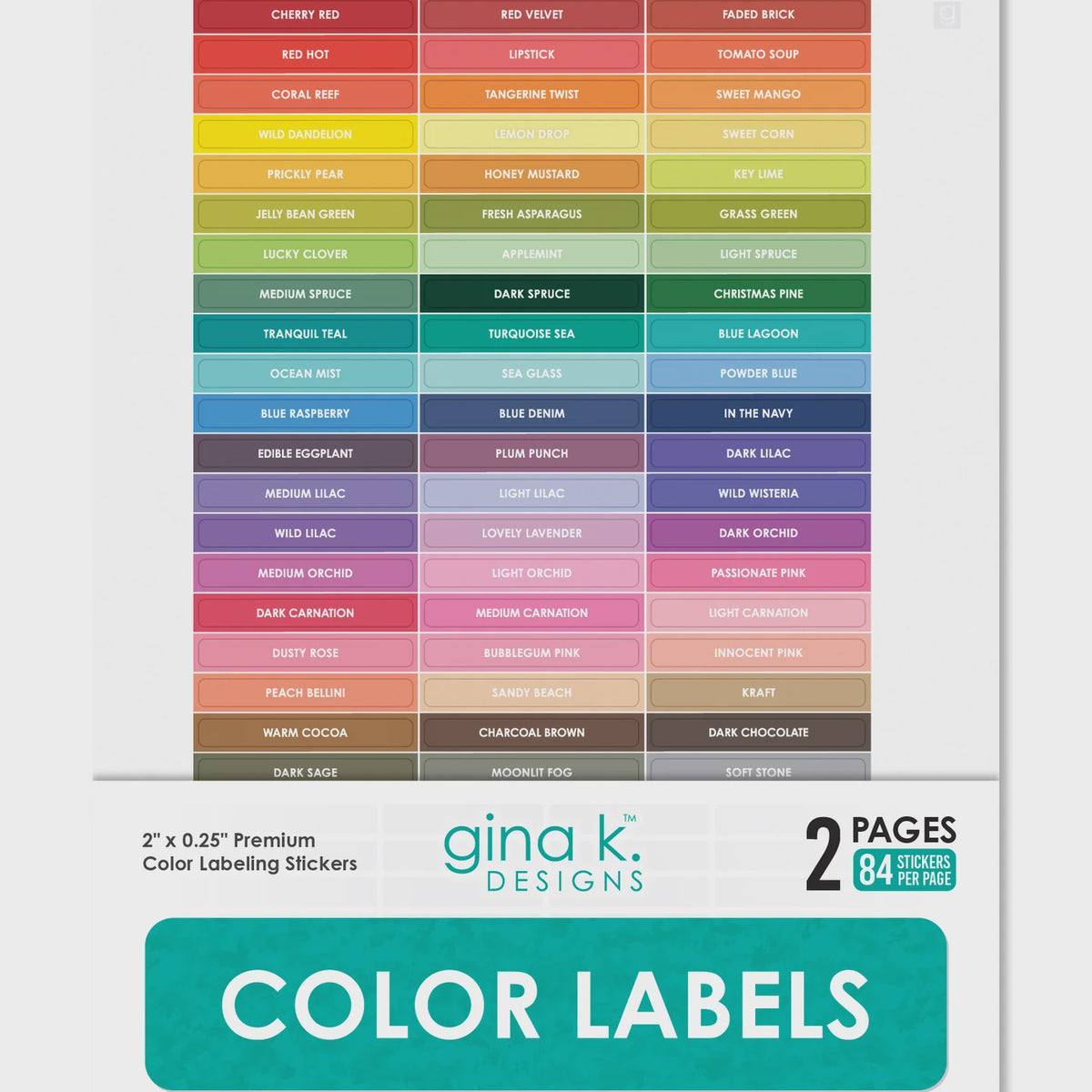 Gina K Designs STORAGE- Color Labels for Ink Pads, Ink Cubes and Card ...