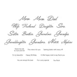 Spellbinders Family Musical Mix Greetings Clear Stamp Set from the Bibi's Musical Notes Collection by Bibi Cameron