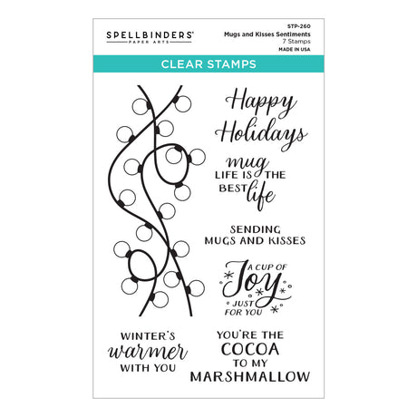 Spellbinders Mugs and Kisses Sentiments Clear Stamp Set - STP-260