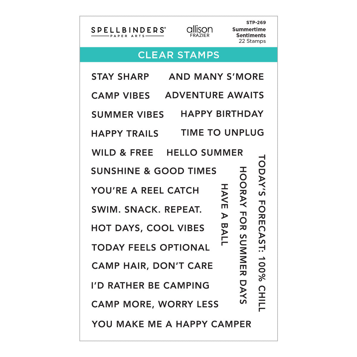 Spellbinders Summertime Sentiments Clear Stamp Set