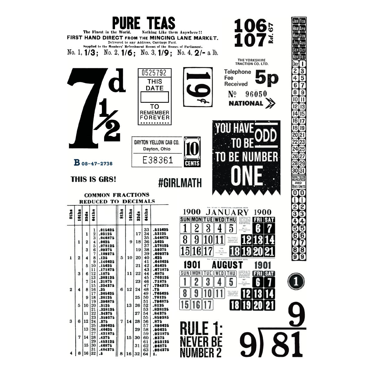 Spellbinders Keepsake Numbers Clear Stamp Set by Esther Glas