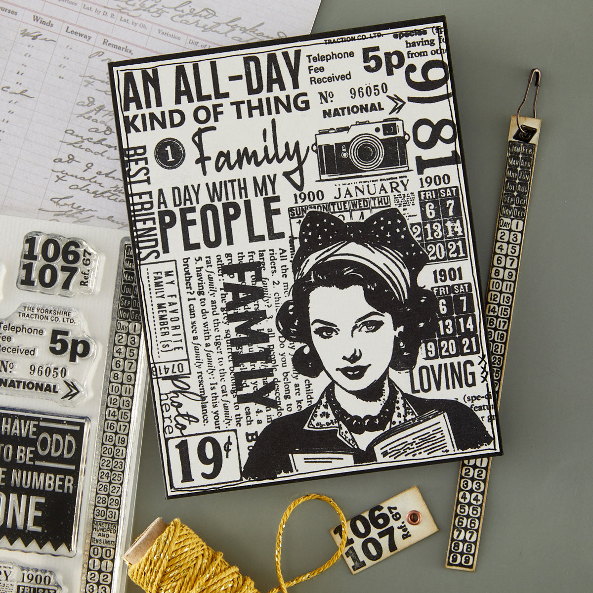 Spellbinders Keepsake Numbers Clear Stamp Set by Esther Glas