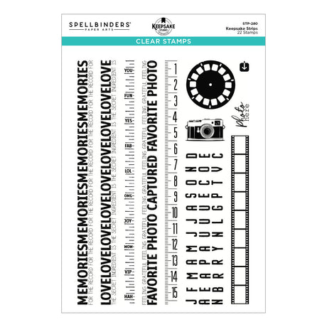 Spellbinders Keepsake Strips Clear Stamp Set by Esther Glas