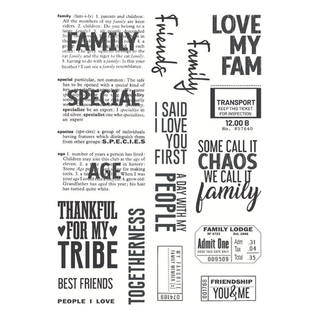 Spellbinders Family & Friends Clear Stamp Set by Esther Glas