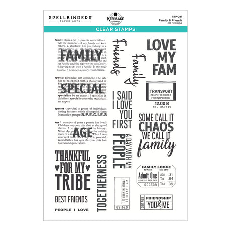 Spellbinders Family & Friends Clear Stamp Set by Esther Glas