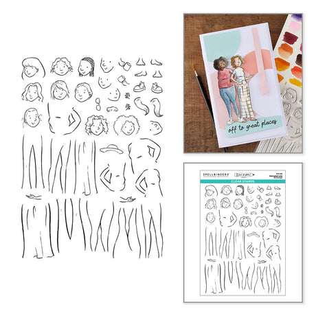 Spellbinders Illustrated Lady Clear Stamp Set by Josh Griffiths Studio