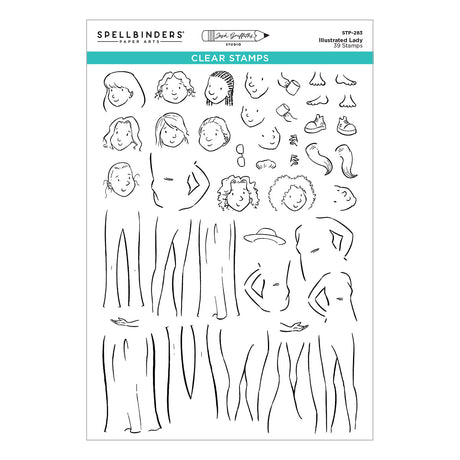 Spellbinders Illustrated Lady Clear Stamp Set by Josh Griffiths Studio