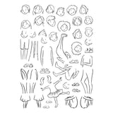 Spellbinders Illustrated Boys & Girls Clear Stamp Set by Josh Griffiths Studio