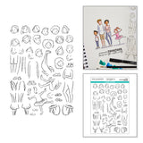 Spellbinders Illustrated Boys & Girls Clear Stamp Set by Josh Griffiths Studio