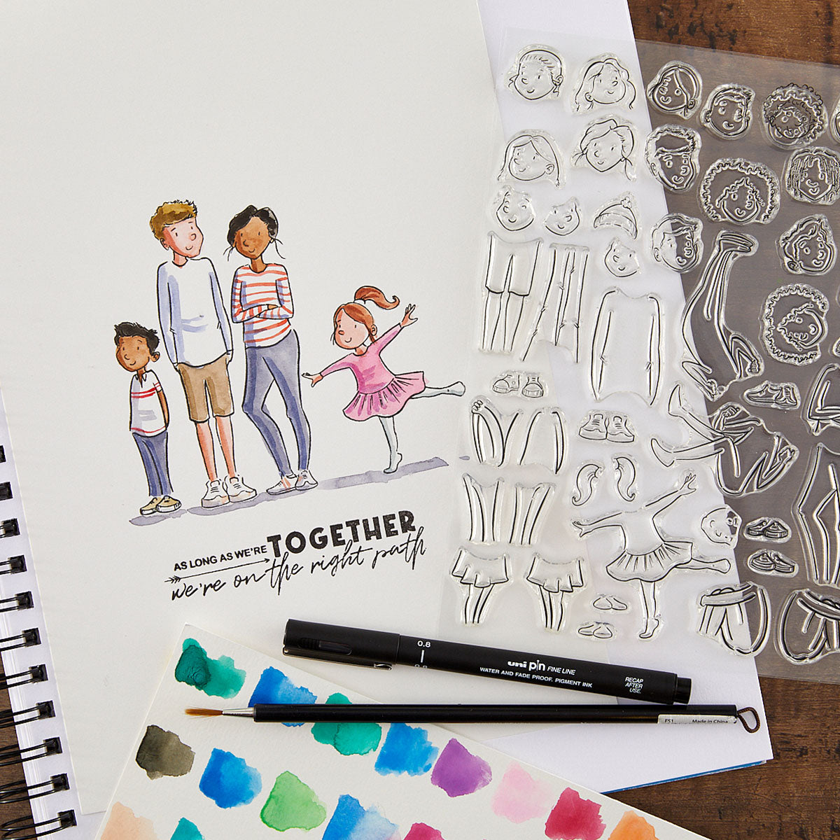 Spellbinders Illustrated Boys & Girls Clear Stamp Set by Josh Griffiths Studio