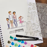 Spellbinders Illustrated Boys & Girls Clear Stamp Set by Josh Griffiths Studio