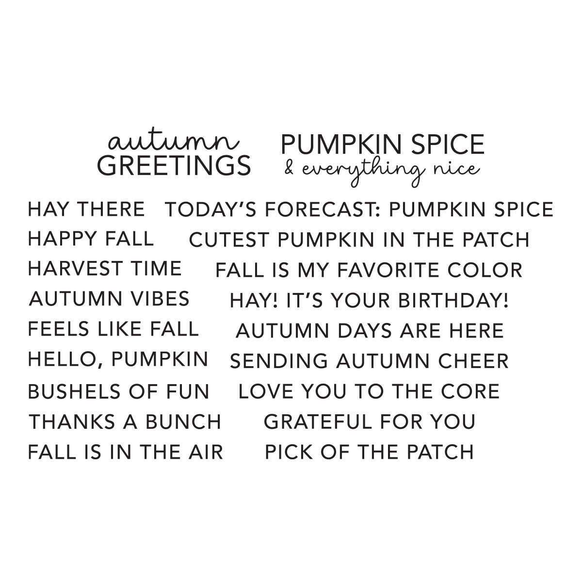 Spellbinders All About Fall Clear Stamp Set by Allison Frazier