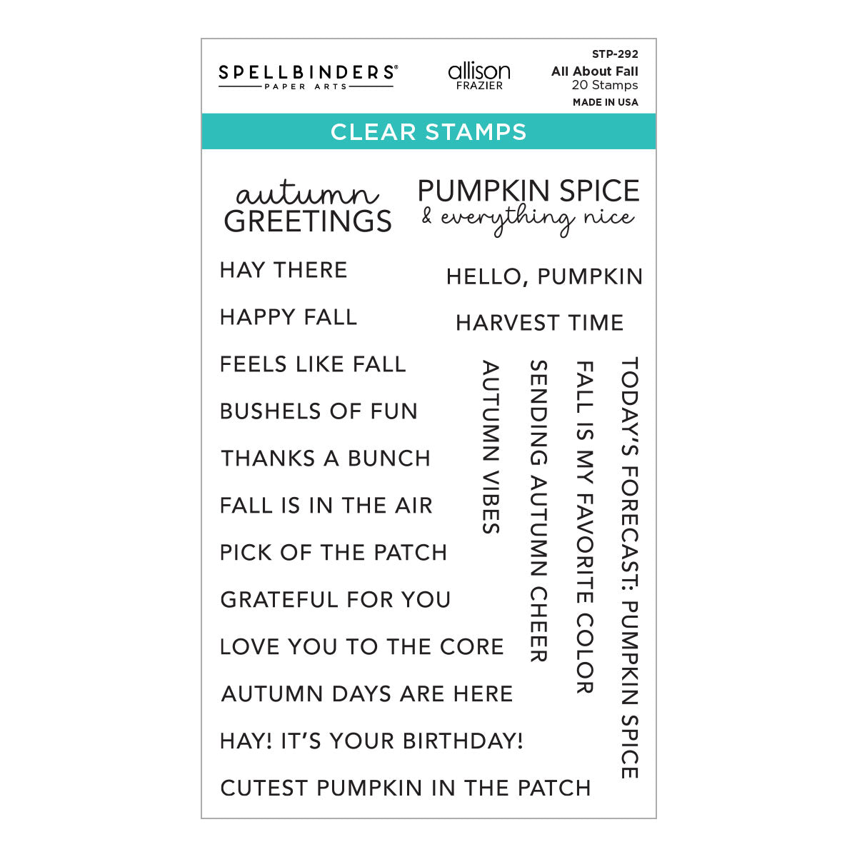 Spellbinders All About Fall Clear Stamp Set by Allison Frazier