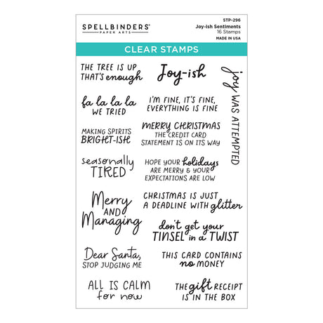 Spellbinders Joy-ish Sentiments Clear Stamp Set