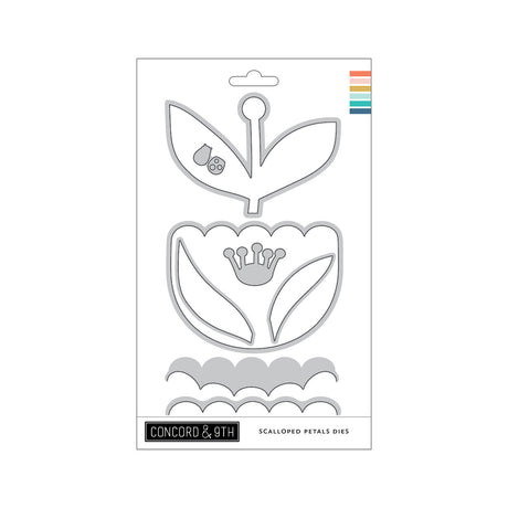 Concord & 9th Scalloped Petals Stamp Set (4 x 8) / Die Bundle