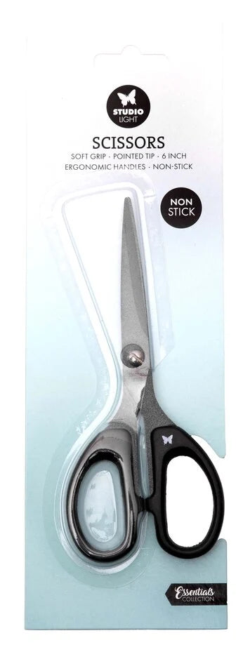 Studio Light Scissors Soft Grip/Pointed Tip/Non Stick 6 Inch - Black ...