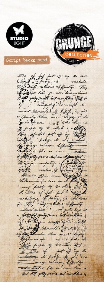 Studio Light Grunge Collection Clear Stamp Script Background SL-GR-STAMP891