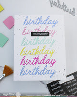 Waffle Flower Script Birthday Die