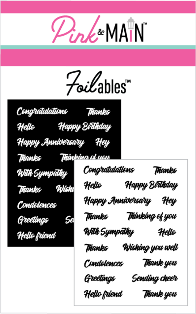 Pink & Main Script Sentiments Foilables Panels