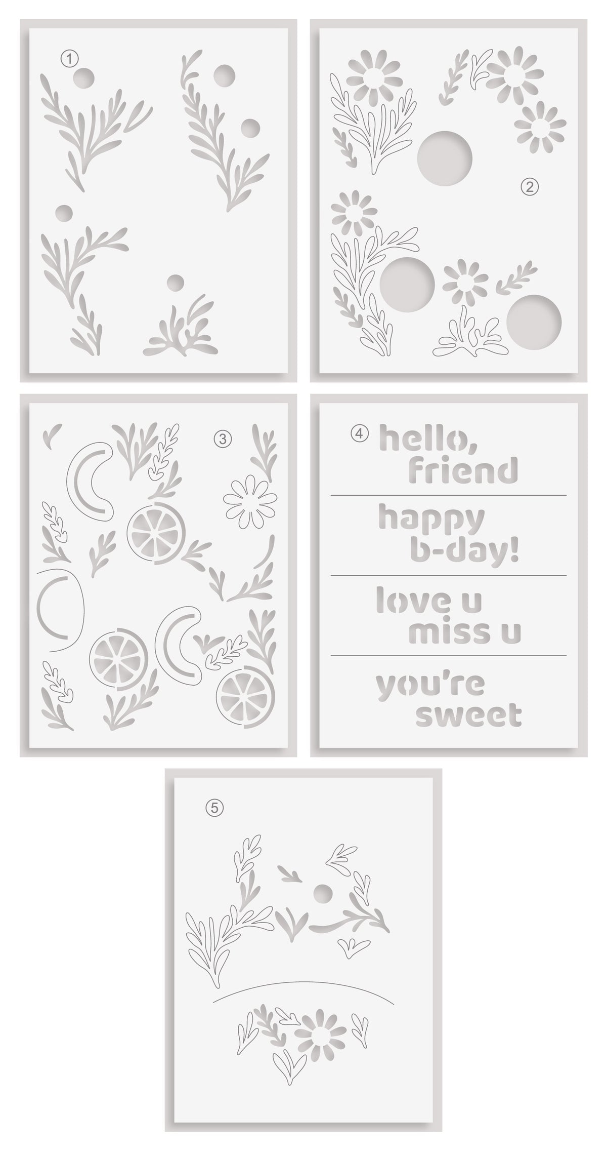 Altenew Tea Potpourri Stencil Set (5 in 1)
