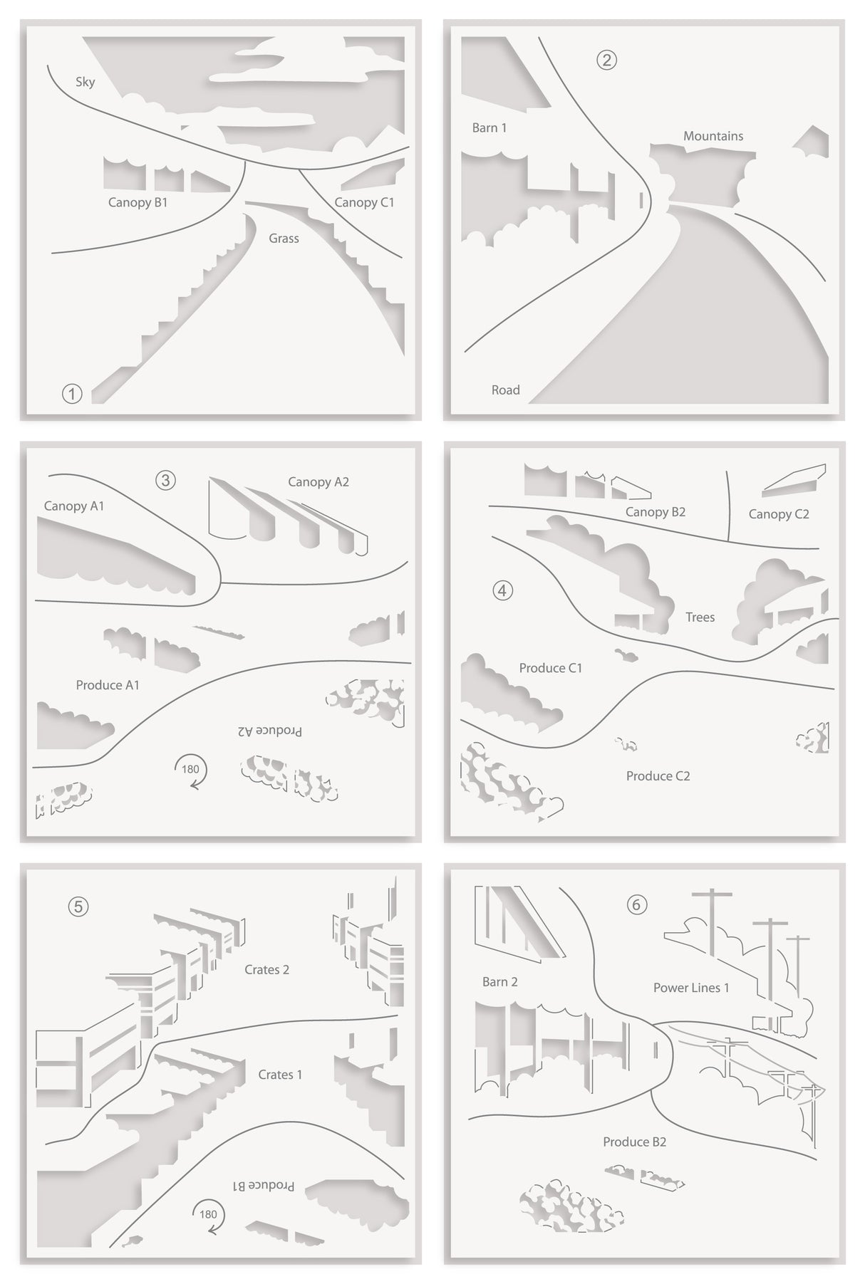 Altenew Rural Farmstand Layering Stencil Set (6 in 1) - ALT11389