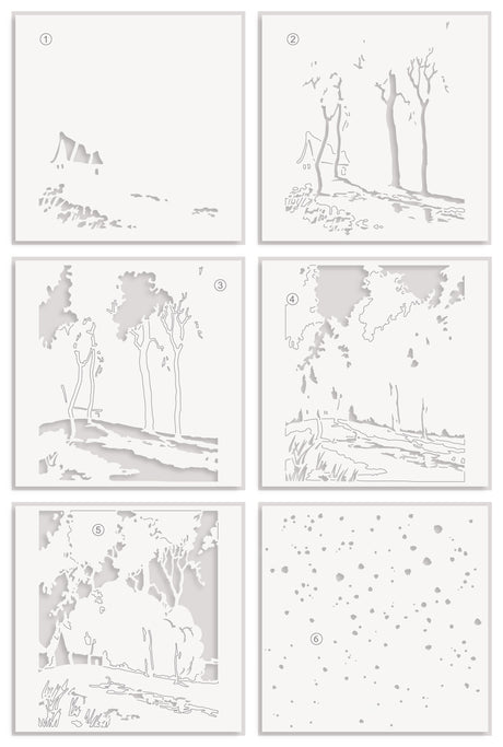 Altenew Stencil Art: Where Nature Meets Home Layering Stencil Set (6 in 1)